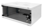 Wall-mounted network cabinet 19  4U  SOHO 241 x 540 x 400 mm  door glass  grey  unfolded  60kg