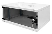 Wall-mounted network cabinet 19  4U  SOHO 241 x 540 x 400 mm  door glass  grey  unfolded  60kg