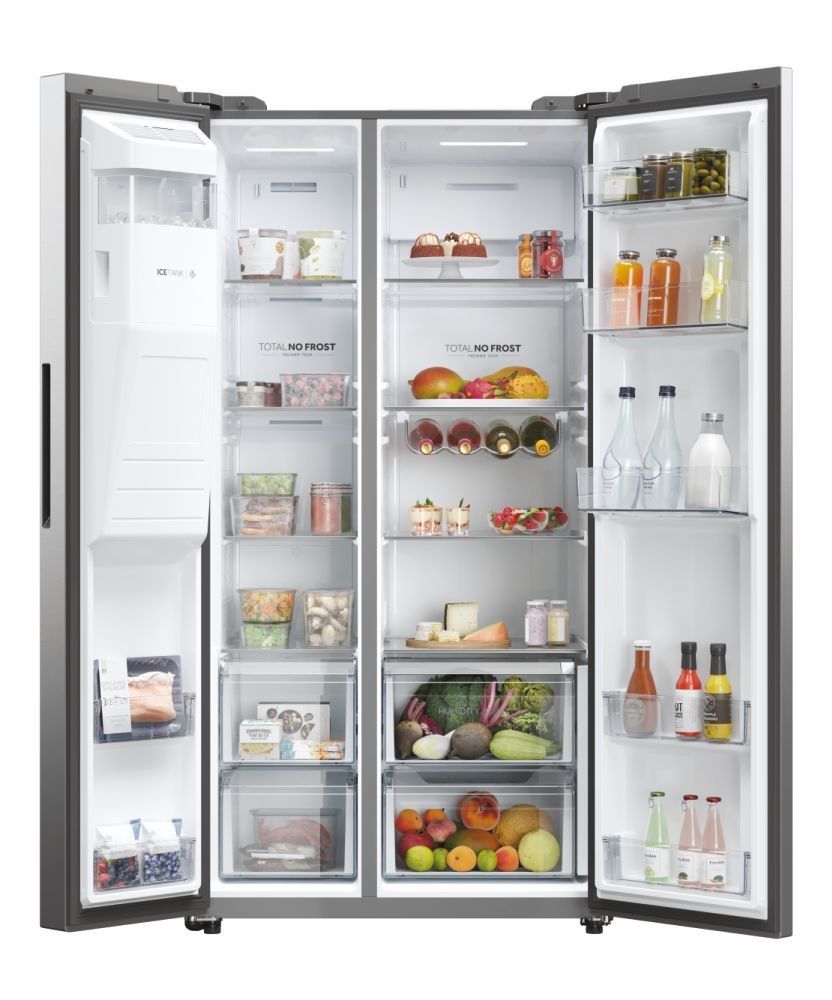 Haier Side by side Refrigerator HSW59F18EIMM (601L; inox)_3