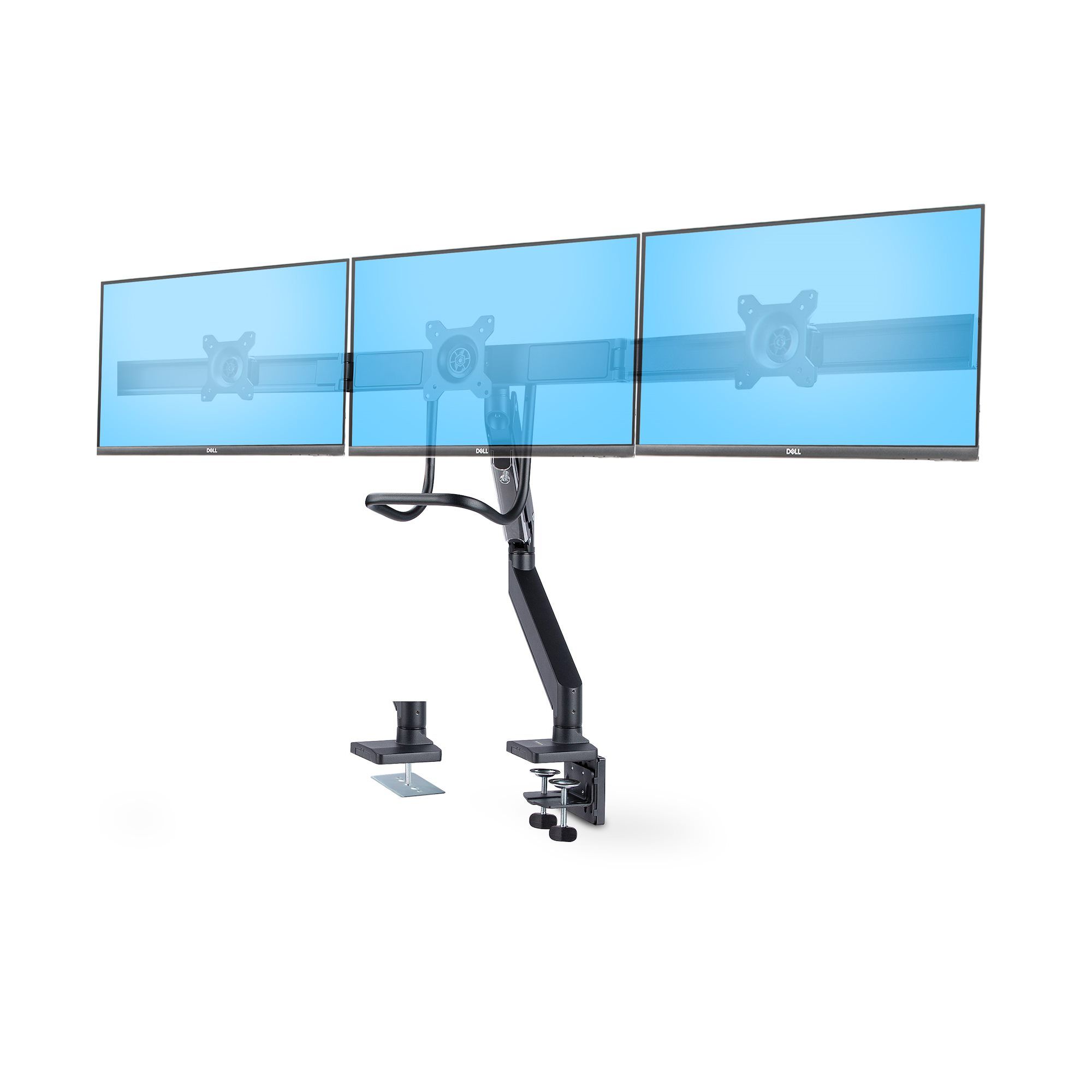 TRIPLE MONITOR DESK MOUNT/CROSSBAR DESIGN UP TO 27IN SCREE_2