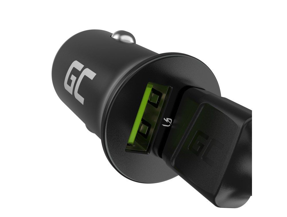 Green Cell GC CADM-GC-36AA - USB-Ladegeraet 36 W 2x USB-A schwarz Flashlight  GPS  Headphones  Mobile phone  Navigator  Other  Portable speaker  Power bank  Smartphone  Smartwatch  Tablet  Telephone  Universal Black Cigar lighter Fast charging Auto_13