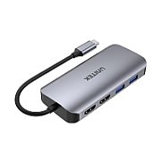 UNITEK ACTIVE HUB USB-C 2X HDMI SD 4K RJ45 PD 100W_2