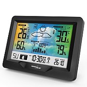 GreenBlue wireless weather station  color  with DCF system  moon phases  barometer  calendar  power adapter  GB540N_9