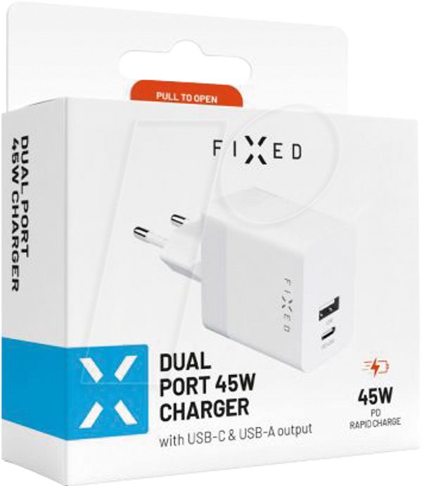 Fixed Mini USB-C/USB Travel Charger 45W | FIXC45M-CU-WH