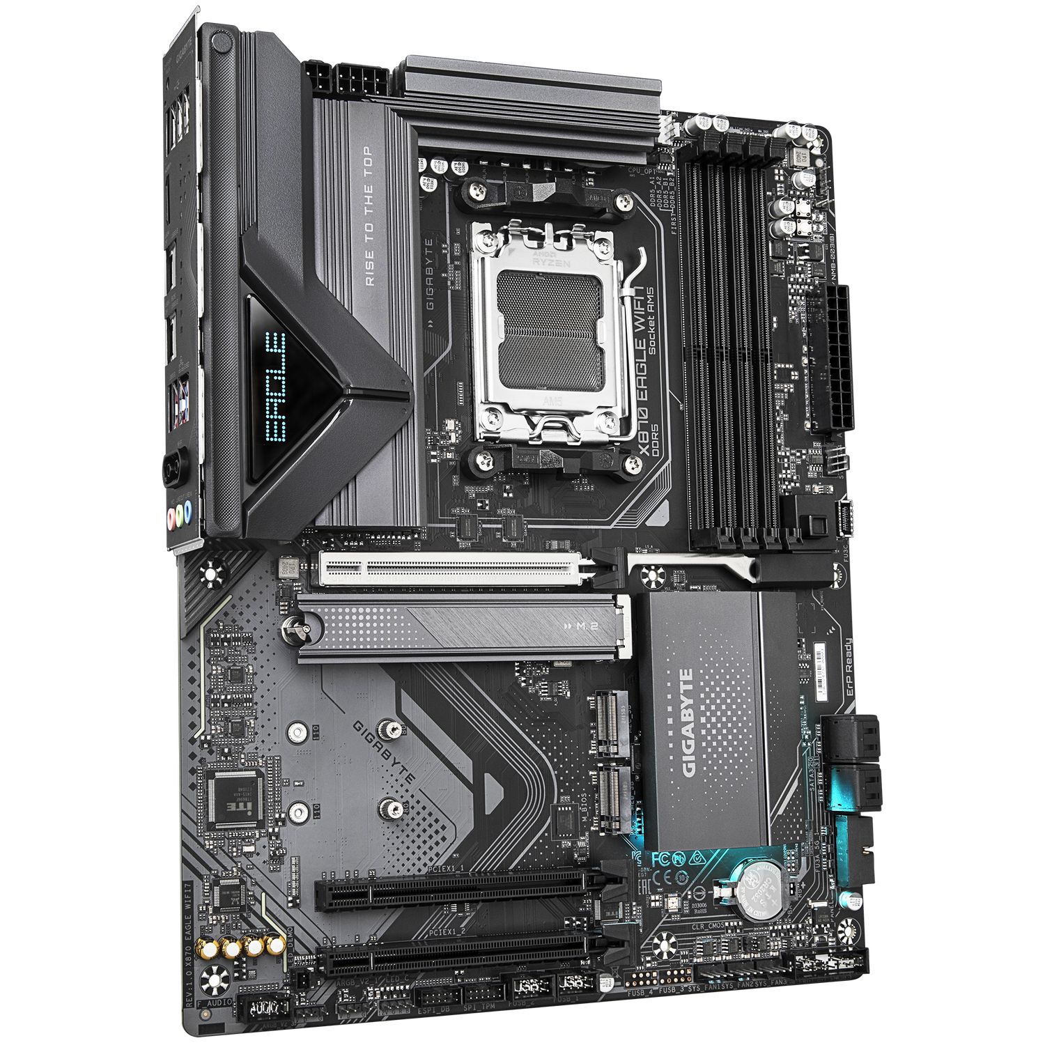 GIGABYTE X870 EAGLE WIFI7 Motherboard - Supports AMD Ryzen 9000 CPUs  14+2+2 phases VRM  up to 8000MHz DDR5 (OC)  4xPCIe 5.0 + 3xM.2  Wi-Fi 7  2.5GbE LAN  USB 3.2 Gen 2x2_2