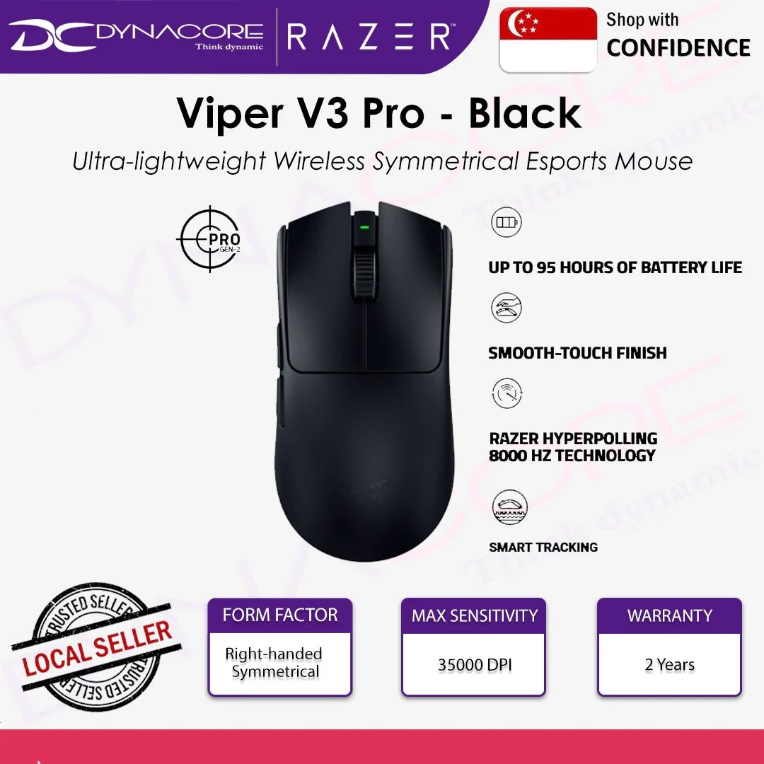 Razer Viper V3 Pro Wireless Esports Gaming Mouse - White