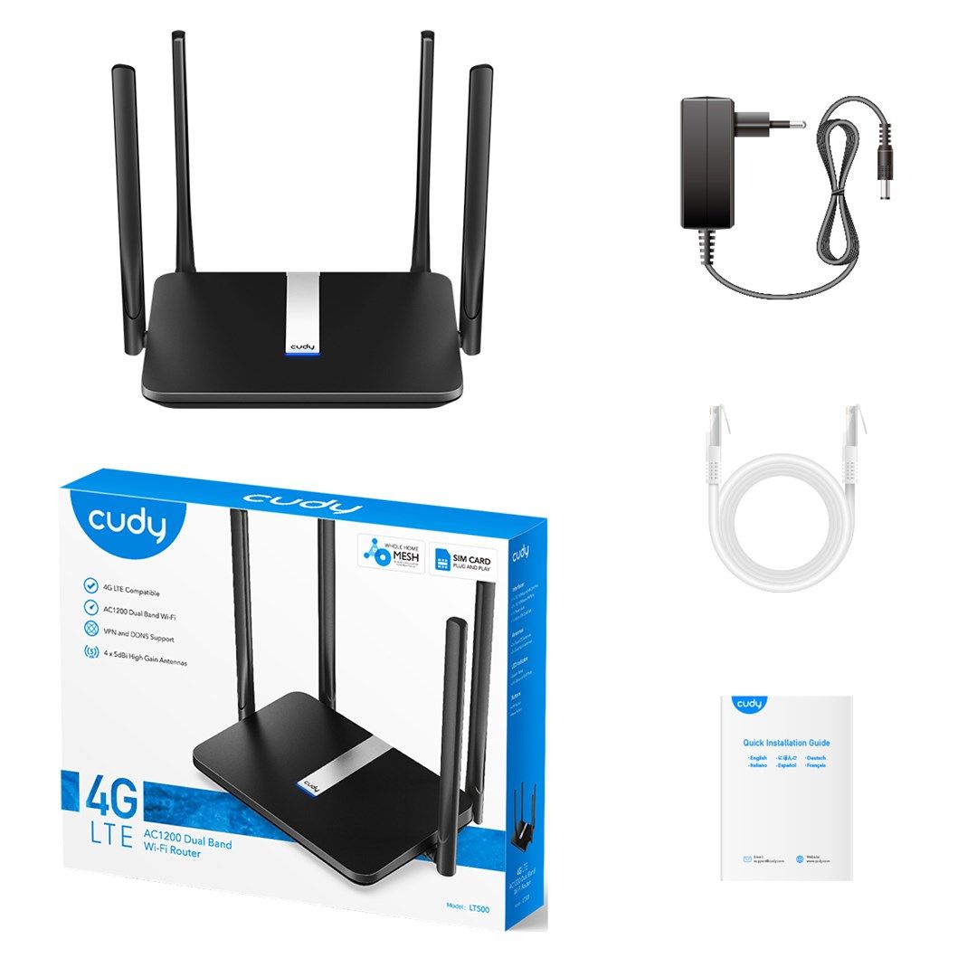 Cudy LT500 wireless router Fast Ethernet Dual-band (2.4 GHz / 5 GHz) 4G Black_7