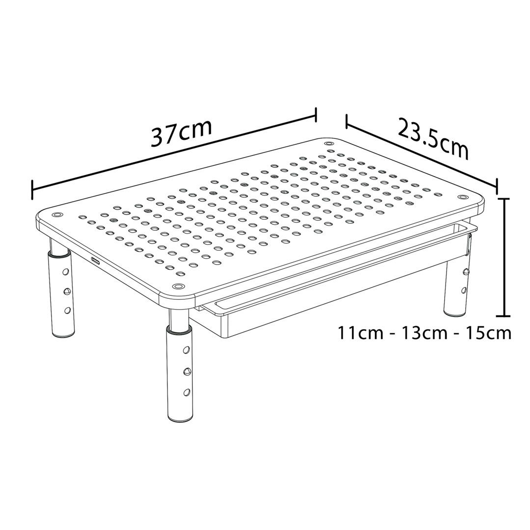 Maclean MC-946 Monitor Laptop Stand 13  - 32  3-Level Height Adjustment with Drawer up to 20kg Sturdy Vented_7