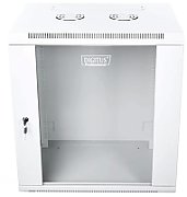 Wall-mounted network cabinet 19  12U rack 600x450  door glass  gray  unshared  folded  60kg