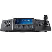 Tastatura de control Hikvision DS-1100KI(B) pentru camere speed dome, display  7  LCD, 4D joystick, suporata 32 utilizatori si 4000 echipamente, interfata retea 1 × 100M/1000M self-adaptive, 1 × RS-232, 1 × RS-485, 1 × USB 2.0 interface, dimensiuni 435 × 193 × 110 mm, greutate 2 KG, alimentare 12VDC