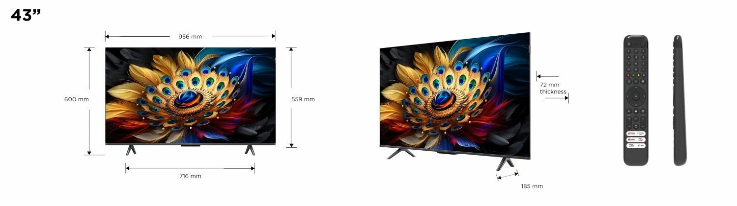 TCL C65 Serie C6 Smart TV QLED 4K 43  43C655  Dolby Vision  Dolby Atmos  Google TV_3