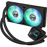 Cooler Procesor ASUS PRIME LC 240 ARGB NEGRU, marime radiator 277mm, 2 ventilatoare ARGB, Viteza ventilatoare 2200 RPM +/- 10%, Suport AMD: AM4, AM5, suport INTEL: LGA 1851/115x/1200/1700, Airflow: 75.7 CFM, Nivel de zgomot ventilatoare: 37.6dBA_2