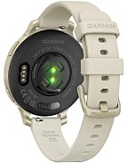 Ceas Garmin Lily 2, display AMOLED, dimensiune afisaj 25,4 mm x 21,3 mm, rezolutie afisaj 240 x 201 pixeli, memorie 8GB, autonomie pana la 9 zile, rezistanta la apa pana la 5 ATM, greutate: 24,4g, ramă MLunar Glod şi curea Bone din silicon
