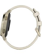 Ceas Garmin Lily 2, display AMOLED, dimensiune afisaj 25,4 mm x 21,3 mm, rezolutie afisaj 240 x 201 pixeli, memorie 8GB, autonomie pana la 9 zile, rezistanta la apa pana la 5 ATM, greutate: 24,4g, ramă MLunar Glod şi curea Bone din silicon