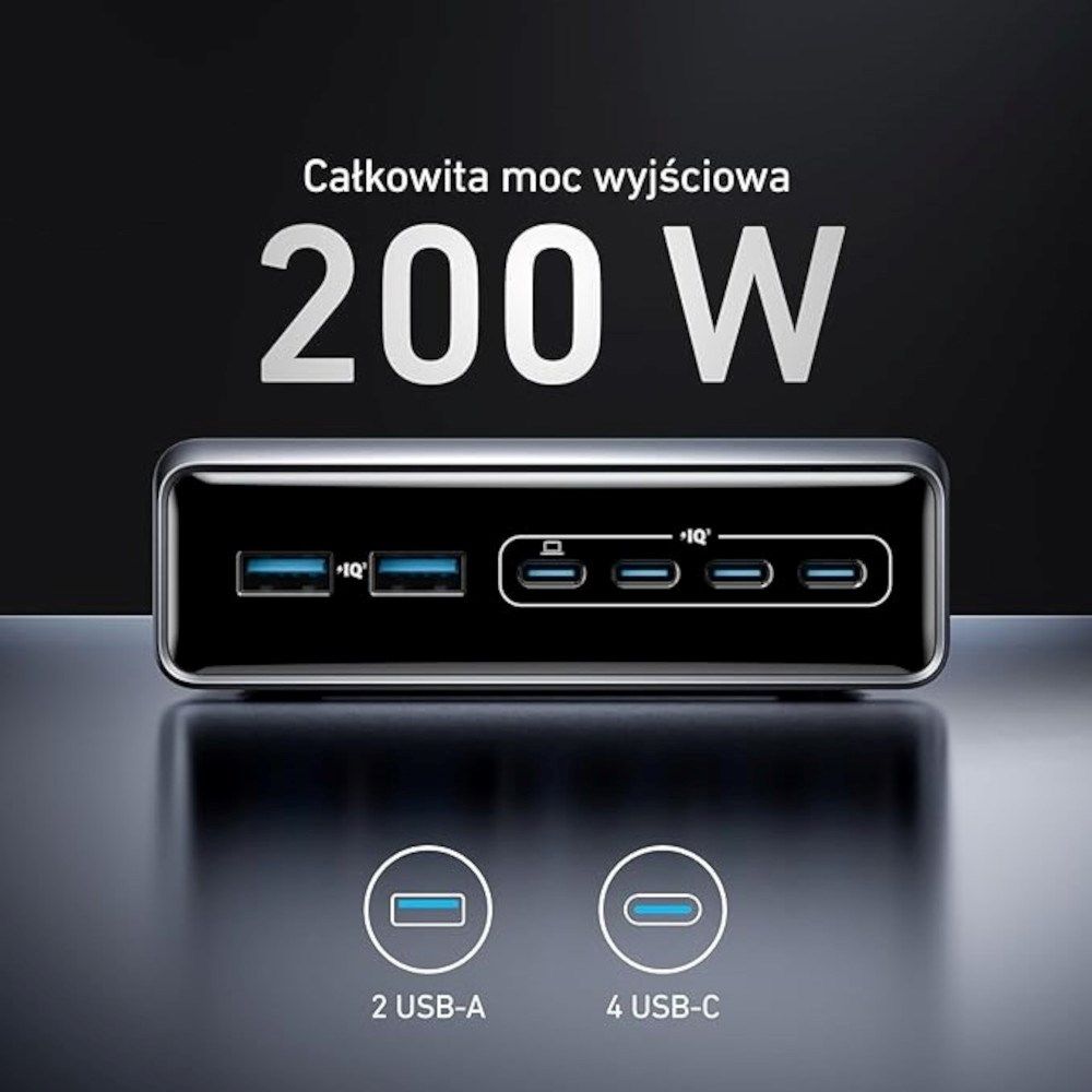 Ładowarka wieloportowa Anker Prime GaN 2x USB-A 4x USB-C PD 200W Czarna_3