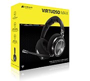 Casti Gaming CORSAIR VIRTUOSO MAX WIRELESS Carbon, Bluetooth 5.3 Wi-Fi, Marime 50mm, Frecventa Raspuns 40KHz, Senzitivitate 118 dB, 32 Ohm, Active Noise Cancellation, Autonomie Baterie 60 ore_1