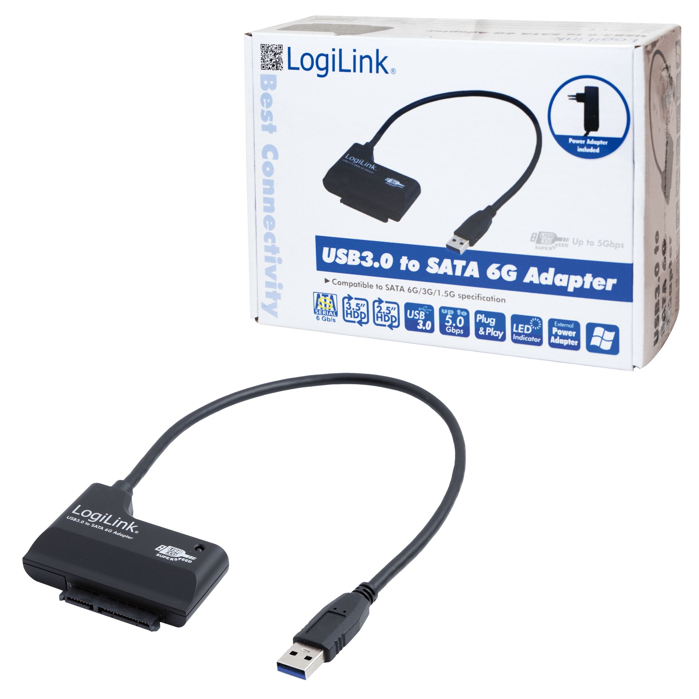 CABLU USB LOGILINK adaptor, USB 3.0 (T) la S-ATA 3 (T), 6cm, adaptor USB la HDD S-ATA 3 2.5