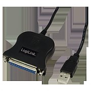 CABLU USB LOGILINK adaptor, USB 2.0 (T) la Paralel (D-Sub 25-pin), 1.5m, conecteaza port USB cu imprimanta cu port paralel, negru, 