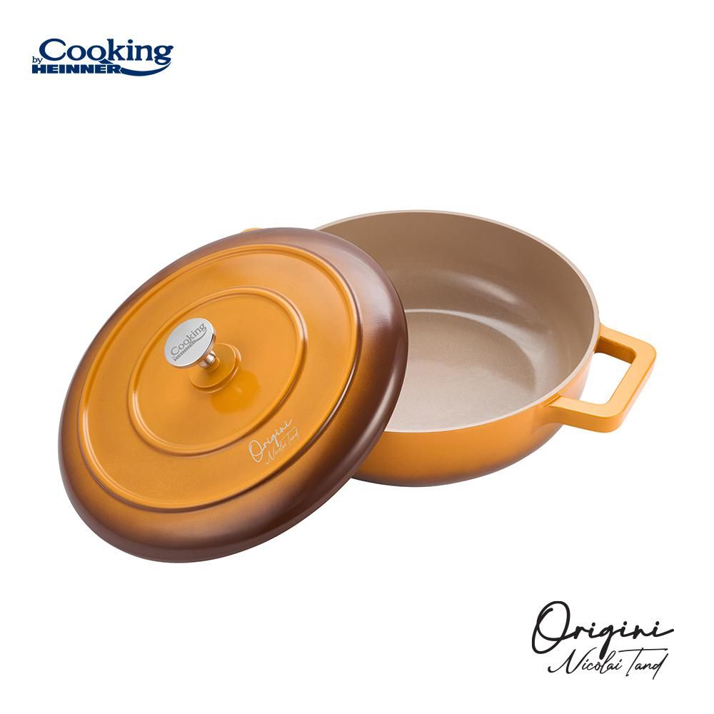 CRATITA ALUMINIU TURNAT + CAPAC 26x8 CM, 3.4L, NICOLAI TAND, COOKING BY HEINNER_2