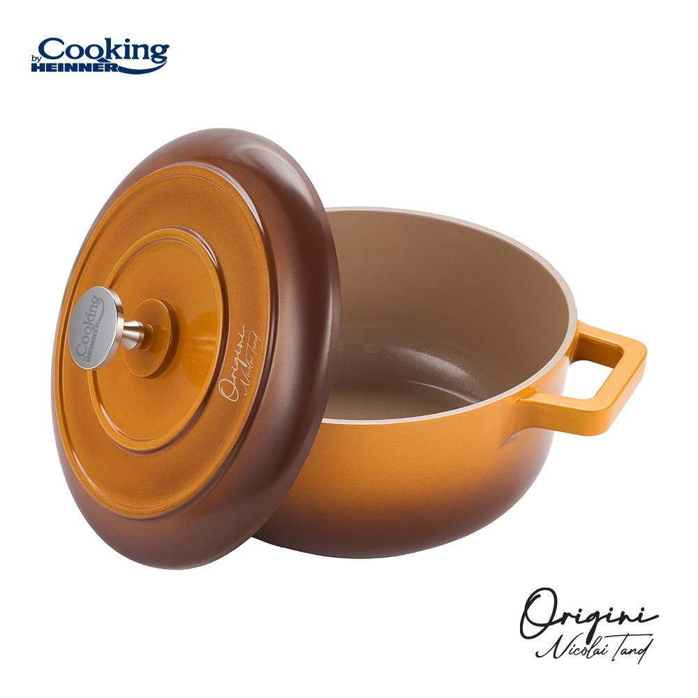 CRATITA ALUMINIU TURNAT + CAPAC 20x10 CM, 2.4L, NICOLAI TAND, COOKING BY HEINNER_2