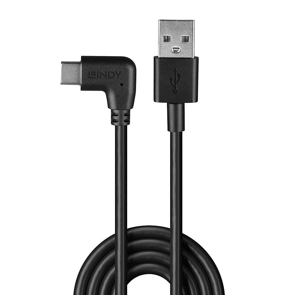 Cablu Lindy USB C 2 90°, lungime 1m, putere maxima 15W, latime de banda suportata 480Mbps, negru_4