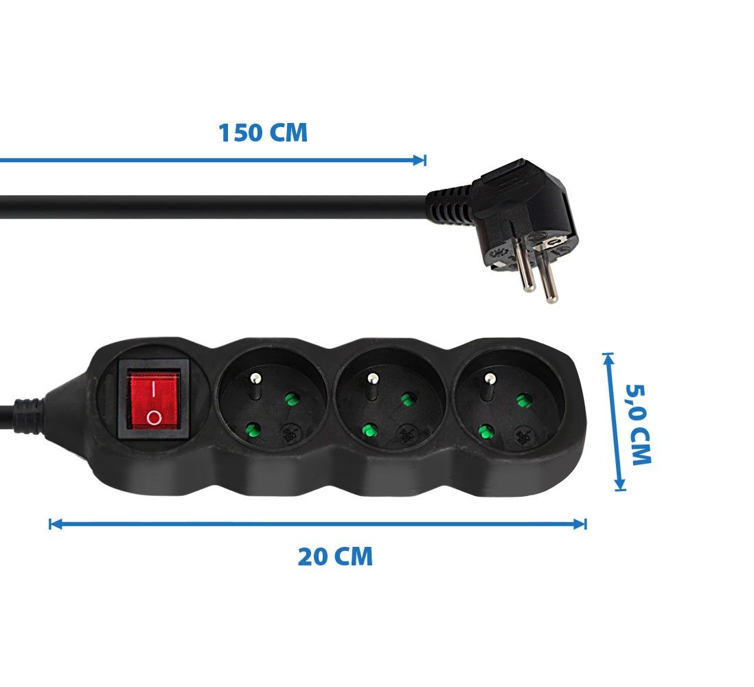 Esperanza ELK210K Power strip 3GN/1 5M Black_2