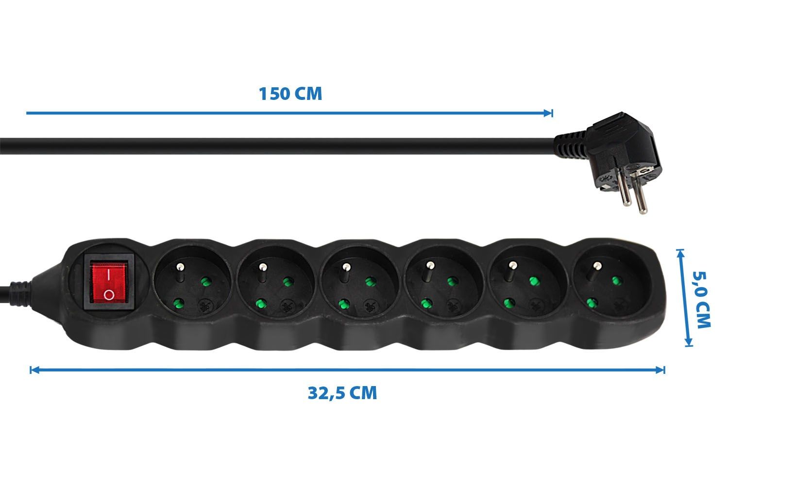 Esperanza ELK217K Power strip 6GN/1 5M Black_3