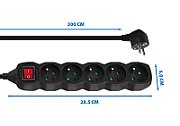 Esperanza ELK215K Power strip 5GN/3M Black_2