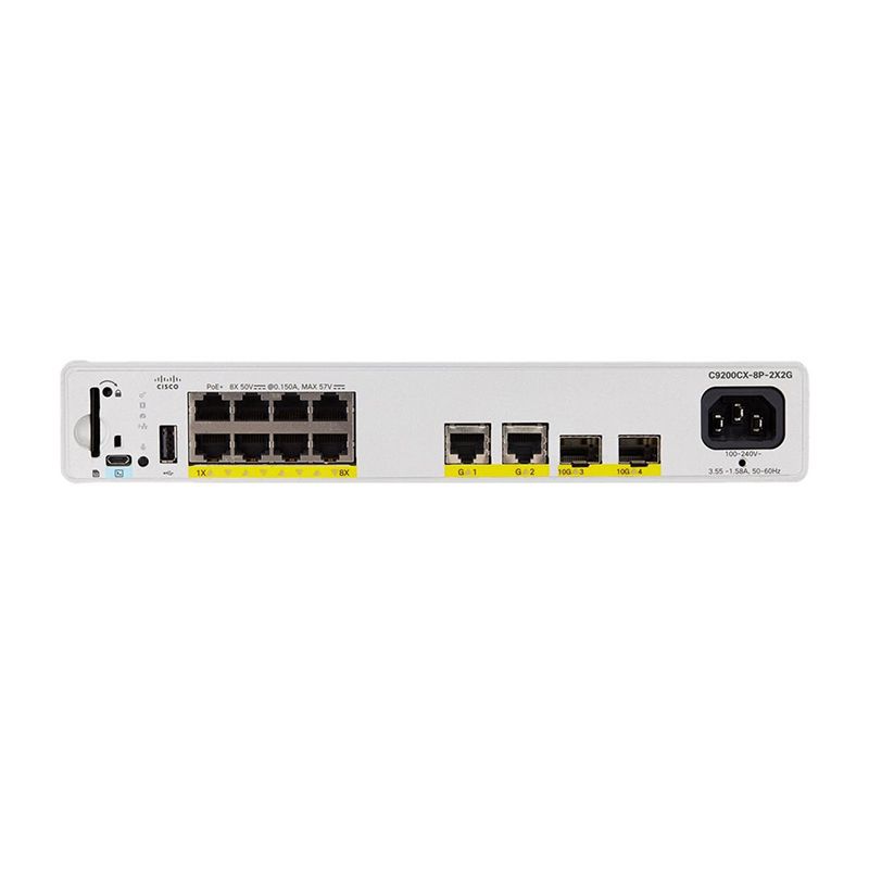 CATALYST 9000 COMPACT SWITCH/8-PORT UPOE WITH 4XMGIG HVDC E_2