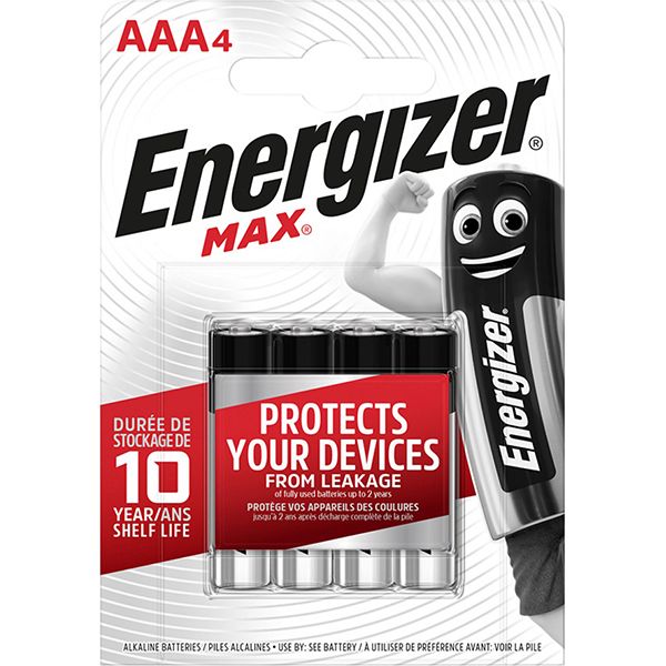 Baterii Max AAA, LR03, 1.5V, 4 buc/set, Energizer, dureaza cu 50% mai mult decat cele alkaline_2