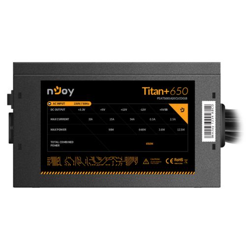 Sursa NJOY TITAN+ 650W 80+ BRONZE, ATX, Active PFC, Protectie OVP / OCP / SCP / OPP, negru_3