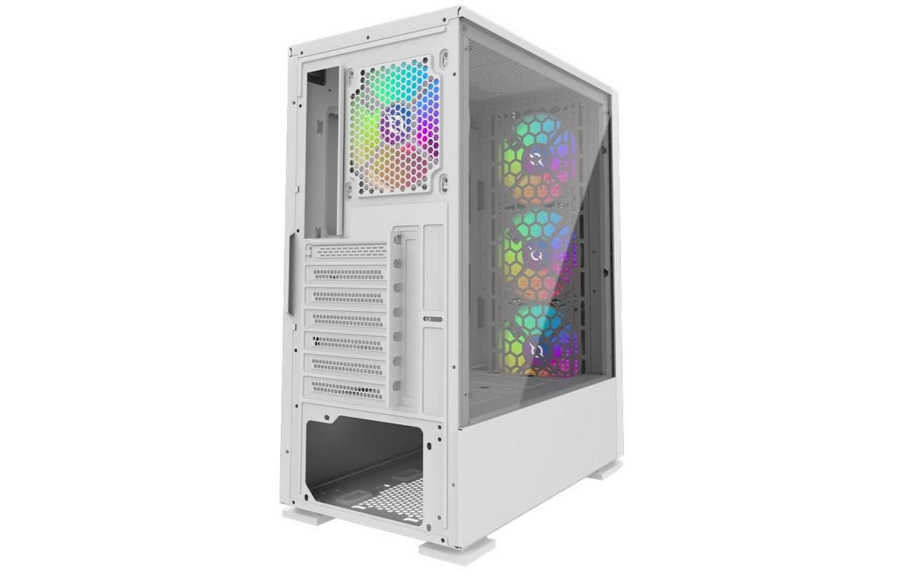 Carcasa AQIRYS Gacrux RGB Mid Tower ARGB ALB, Tempered Glass, Sloturi Expansiune 7, Drive Bays: 2x3.5