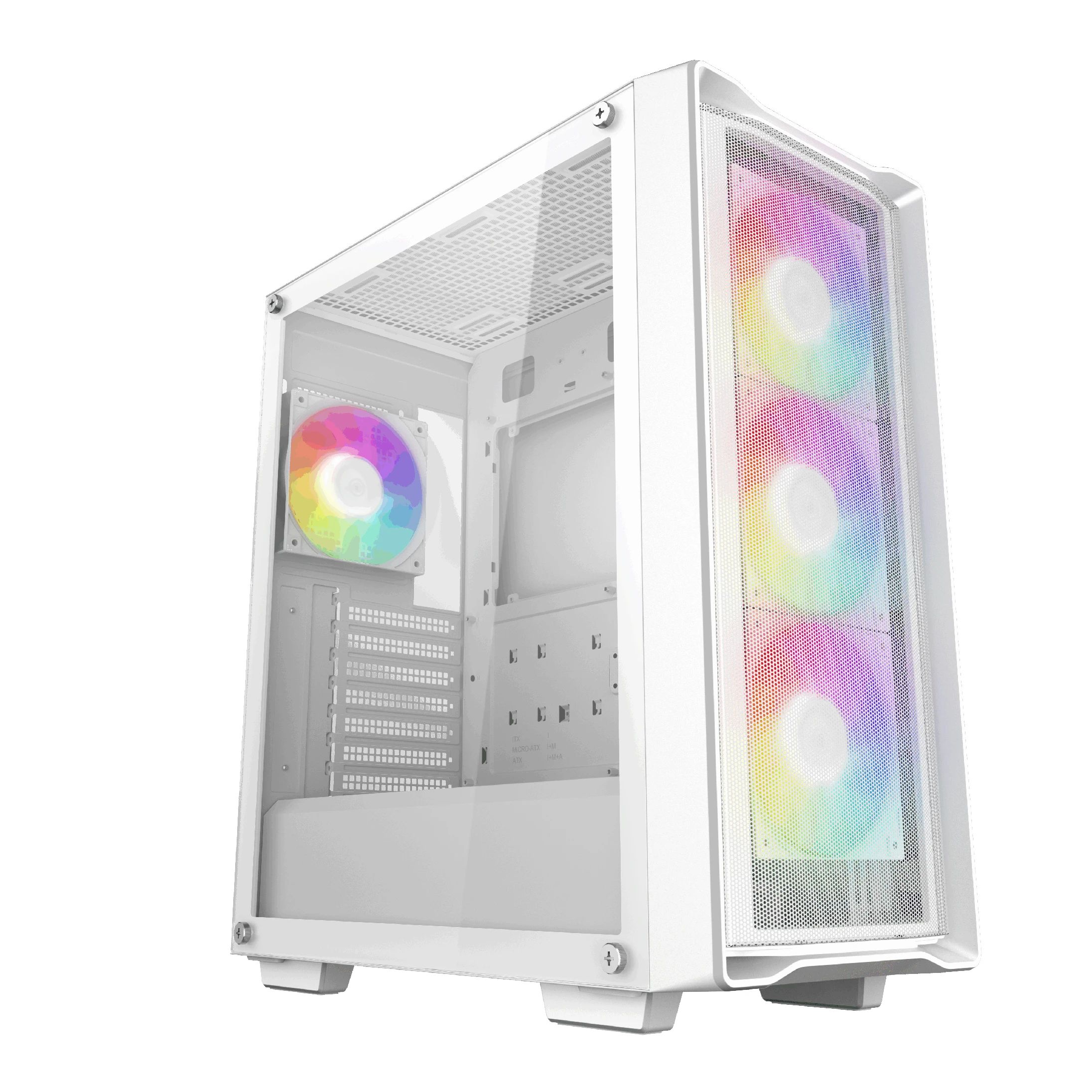 CARCASA DeepCool  CC560 MESH V2 , middle tower, gaming, fara sursa, suporta 8xfan, 4xfan inclus, , USB 3.2 gen1 x 2, audio, 7 sloturi expansiune, alb,  R-CC560-WHAMA4-G-2  (timbru verde 0.32lei)