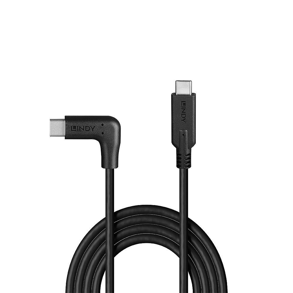 Cablu Lindy USB C 3.2 90° Right angle, lungime 1m, putere maxima 60W, latime de banda suportata 10 Gbps, negru_2