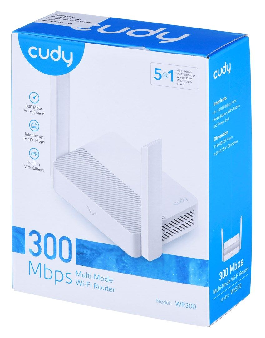 Cudy WR300 wireless router Fast Ethernet Single-band (2.4 GHz) White_7