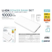 PLATINET POWER BANK SET 10000 MAH + 20W PD CHARGER + 1M CABLE WHITE [45998]_1