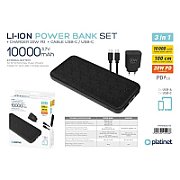 PLATINET POWER BANK SET 10000 MAH + 20W PD CHARGER + 1M CABLE BLACK [45993]_1