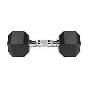 Rubberized cast iron dumbbells HEX 2x9 kg REBEL ACTIVE_1