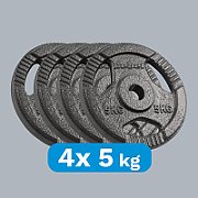 Cast iron weight set 4x5kg  bore 31mm  disc with handles  REBEL ACTIVE_1