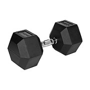 Rubberized cast iron dumbbell HEX 27.5 kg REBEL ACTIVE_1