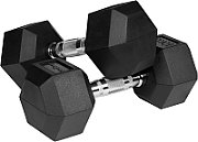 Rubberized cast iron dumbbell HEX 35 kg REBEL ACTIVE_1