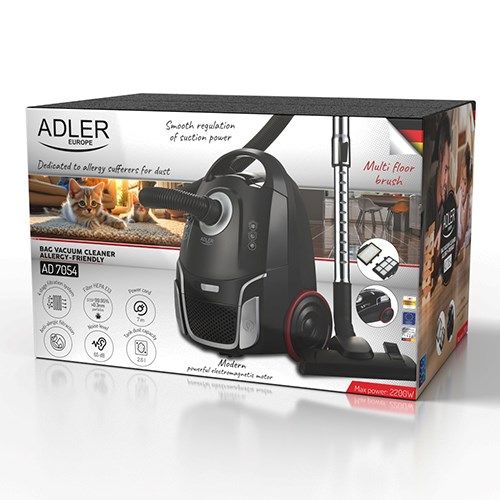 Adler Bag Vacuum Cleaner Allergy-friendly Classic | AD 7054 | Bagged | Power 2200 W | Dust capacity 2.6 L | Black_11