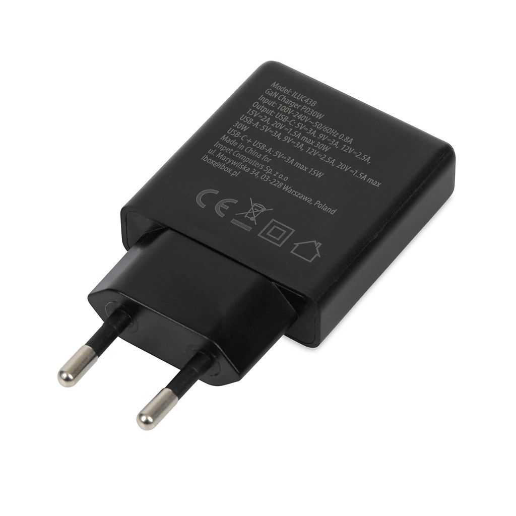 iBOX C-43 Slim GaN PD30W Wall charger  Black_4