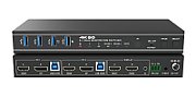 Switcher KVM 2x1,Dual=HDMI+DisplayPort=4K@60 Monitor,18Gbps,HDCP2.3,HDR/HDR10/HDR10+/Dolby Vision,RS232 si telecomanda_1