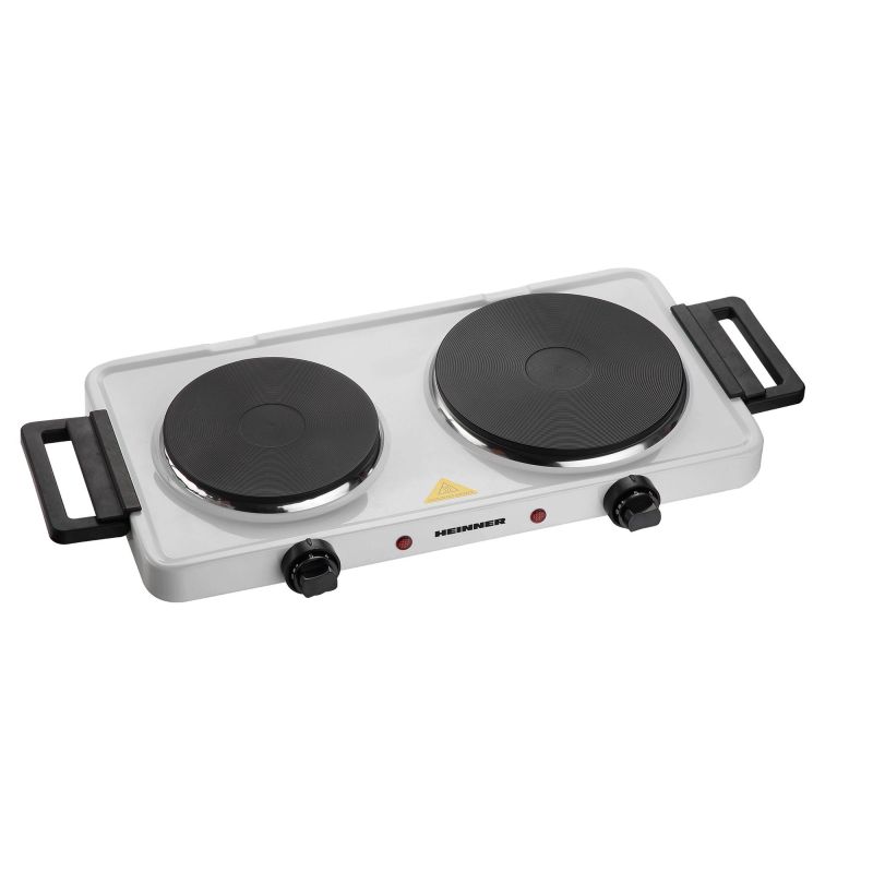 PLITA ELECTRICA DUBLA HEINNER HDHP-KH2500WH, PUTERE: 2500W, 2 PLITE DIN FONTA, DIAMETRU PLITE: Φ18.5 cm+Φ15.5 cm, PUTERE PLITE: 1500W + 1000W, INDICATOR LUMINOS ON/OFF, TERMOSTAT AJUSTABIL, PROTECTIE SUPRA-INCALZIRE, PICIORUSE ANTIDERAPANTE