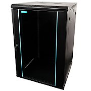 CABINET 19  SPACER  42U 600x800mm, de podea, Flatpack (dezasamblat),  Black, usa sticla cu blocare, panouri laterale detasabile, otel 2mm, sarcina maxima 1000Kg,  SPCN-42U-800-BK-03