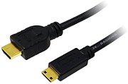 CABLU video LOGILINK, adaptor Mini-HDMI (Type C)(T) la HDMI (T), 1m, ver 1.4, conectori auriti, UHD 4K/ 30Kz, negru, 