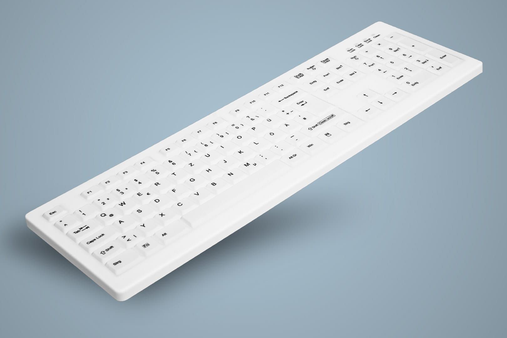 HYGIENE DESKTOP KEYBOARD FULLY/SEALED WATERTIGHT USB WHITE UK 0_2