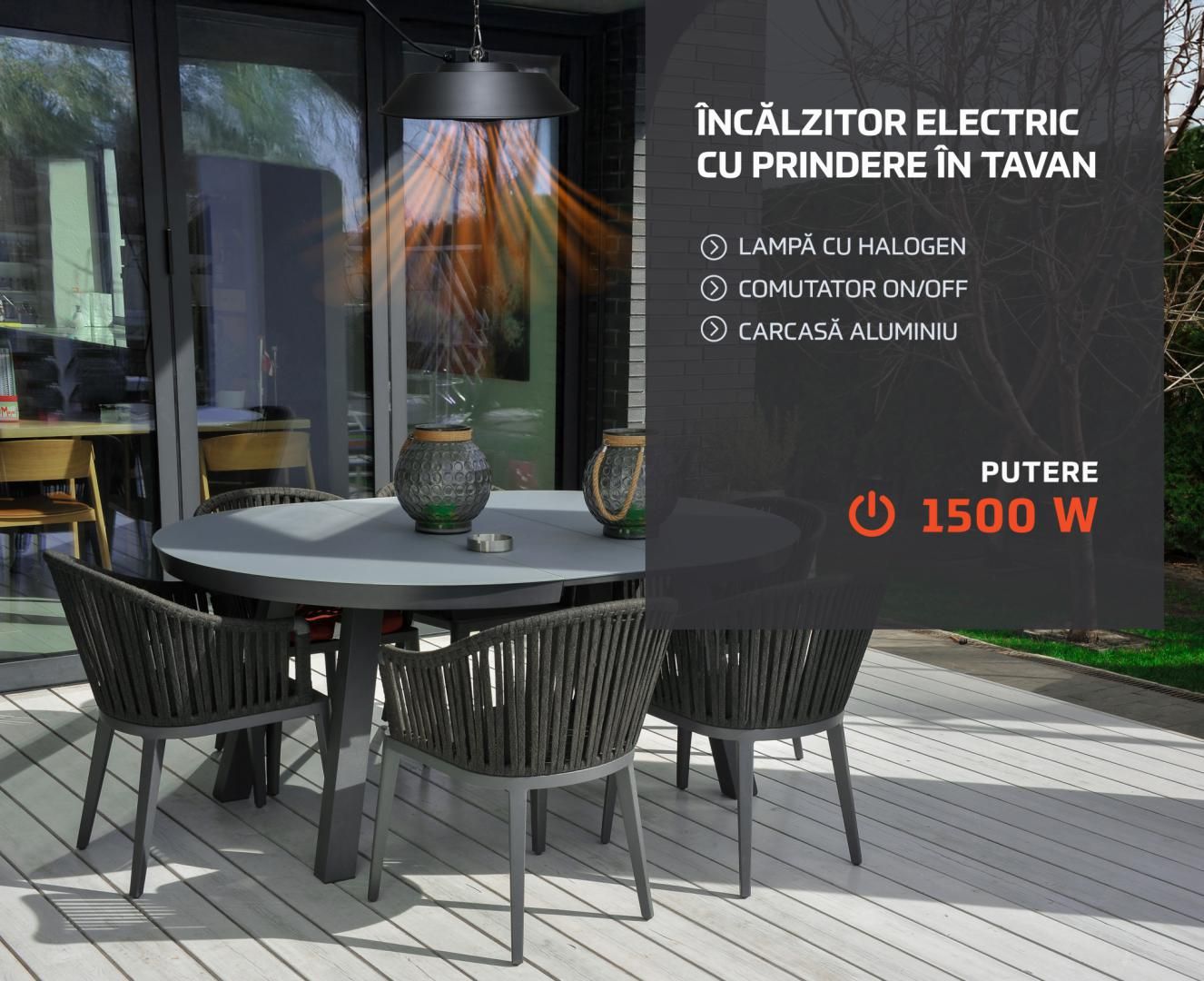 HEINNER Incalzitor electric cu prindere de tavan 1500W_5