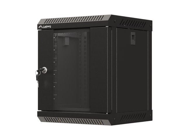 WALL-HUNG RACK CABINET 10  6U 300X300 BLACK GLAZED DOOR LANBERG (FLAT PACK)